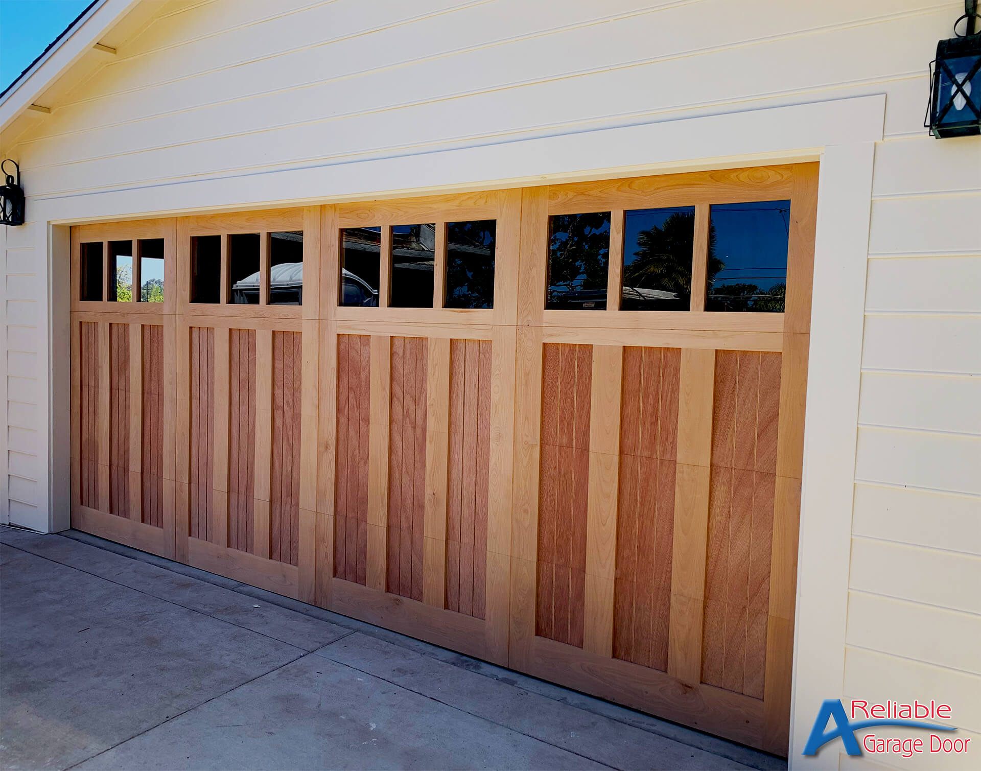 Carlsbad All Wood Red Cedar Garage Doorav
